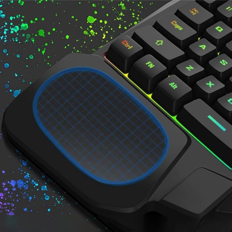 Ant Esports MG401, 4 in 1 Mobile Game Combo Pack with RGB Backlit 35 Keys Mini Gaming Keyboard and Mouse, Phone Holder, Adapter with Mobile Game