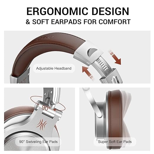 OneOdio A71 Over Ear Headphones with Mic, On-Line Volume & Share-Port Headsets for Gaming Office Phone Call DJ，Wired Stereo Headphones with Detachable