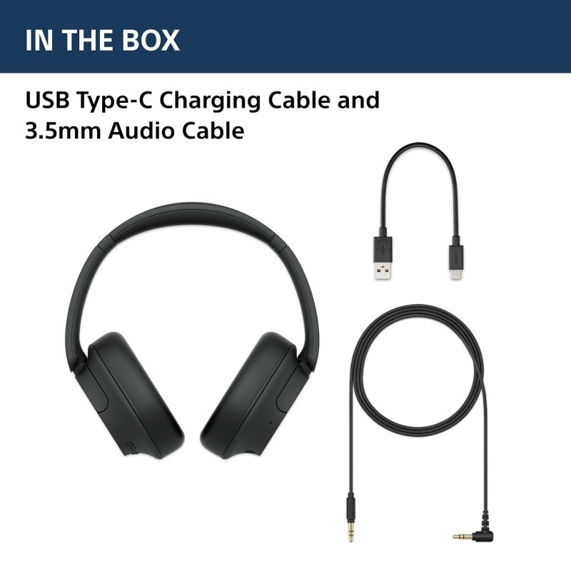 Sony WH-CH720N Active Noise Cancellation Wireless Bluetooth Over Ear Headphones with Mic, Adaptive Sound Control, Quick Charge, Up to 35Hrs Battery