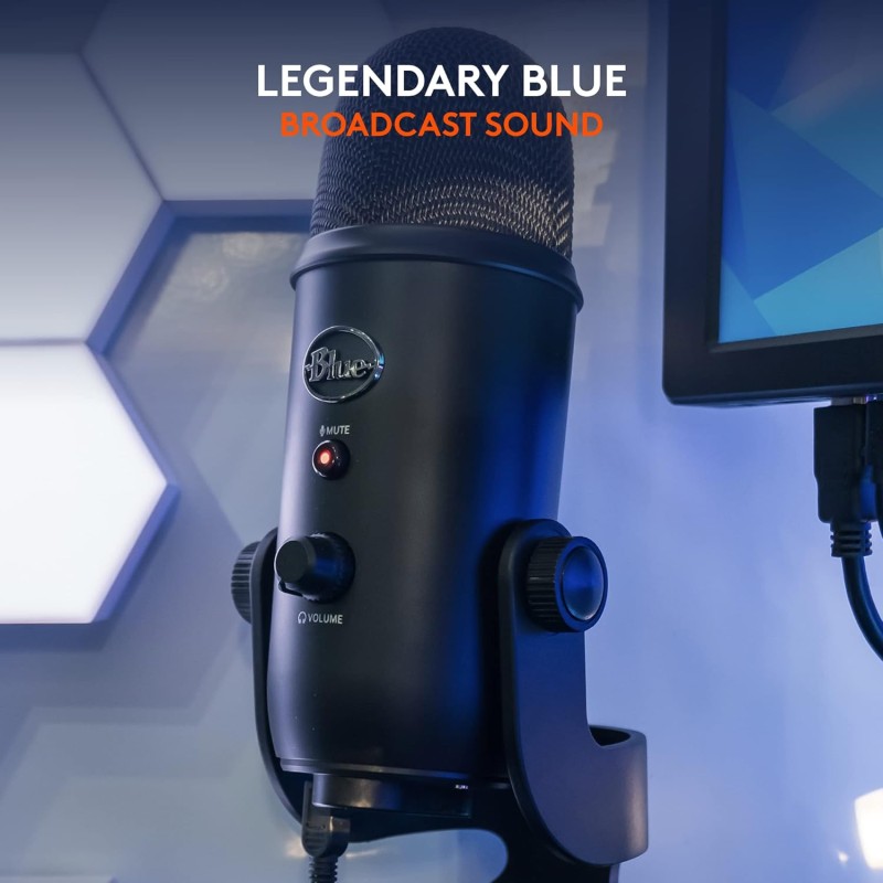 Logitech Blue Yeti USB Microphone for Recording, Streaming, Gaming, Podcasting on PC and Mac, Condenser Mic for Laptop or Computer with Blue VO!CE
