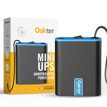 Oakter Mini UPS for 12V WiFi Router Broadband Modem | Backup Upto 4 Hours | WiFi UPS Power Backup During Power Cuts | UPS Broadband Modem | Current