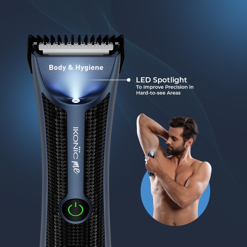 Ikonic Trimmer Body and Hygiene Trimmer for Men - Beard, Body, Hair Gromming, With Three Comb Attachment, Waterproof , Advanced Stainless Steel
