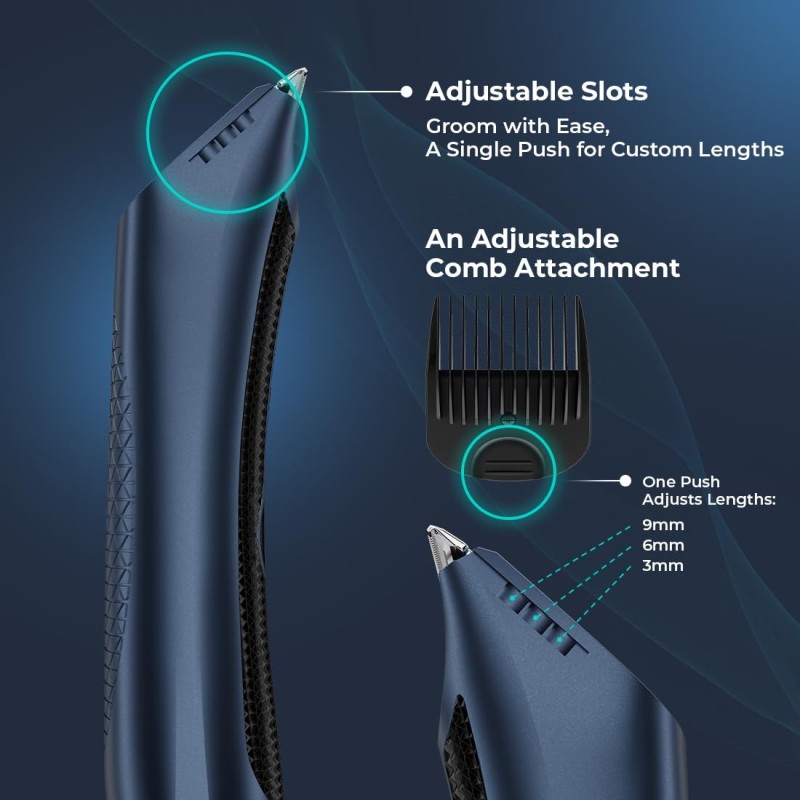 Ikonic Trimmer Body and Hygiene Trimmer for Men - Beard, Body, Hair Gromming, With Three Comb Attachment, Waterproof , Advanced Stainless Steel