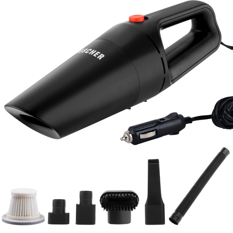 WOSCHER Prime Car Vacuum Cleaner 12V High Power 120W Handheld Portable Car Vacuum for Deep Cleaning (Black) 589