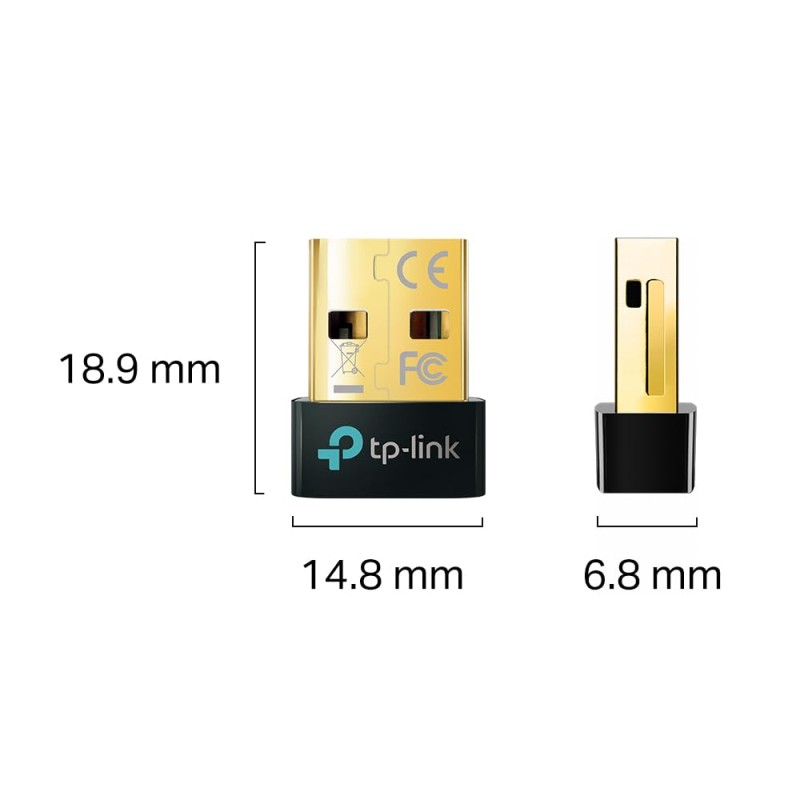 TP-Link USB Bluetooth Adapter for PC, 5.3 Bluetooth Dongle Receiver (UB500) Supports Windows 11/10/8.1/7 for Desktop, Laptop, Mouse, Keyboard
