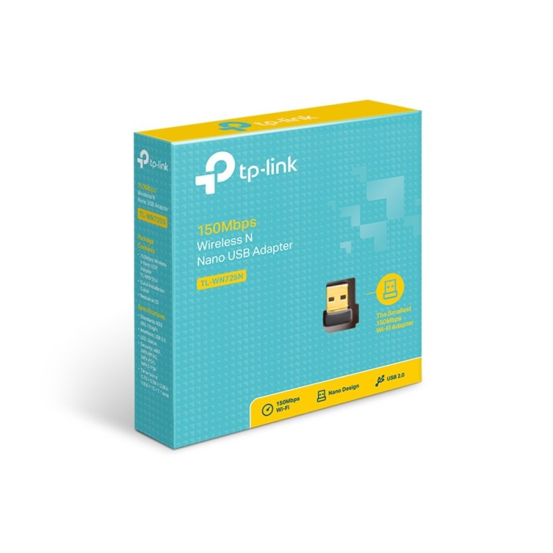 TP-Link USB WiFi Adapter for PC(TL-WN725N), N150 Wireless Network Adapter for Desktop - Nano Size WiFi Dongle Compatible with Windows