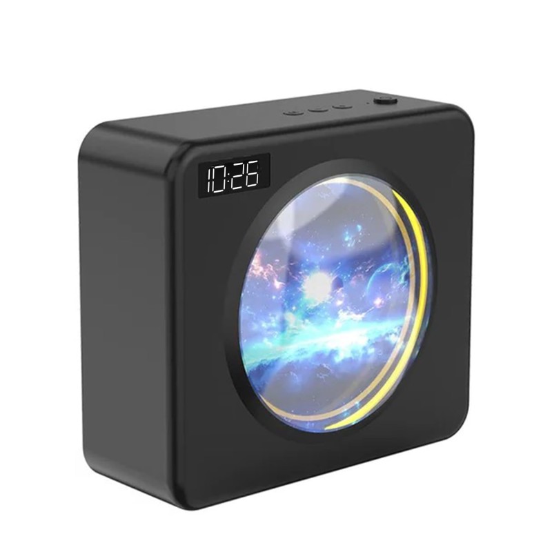 SKOL Bluetooth Speakers, Portable Bluetooth Speaker with Digital Clock,Wireless Bluetooth 5.3, WFS-X19 HiFi Stereo Sound (Black)