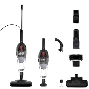 AGARO Regal Plus Upright Vacuum Cleaner, 2-in-1, Handheld & Stick, Dry Vacuuming, for Home Use, 800 Watts Black 33423