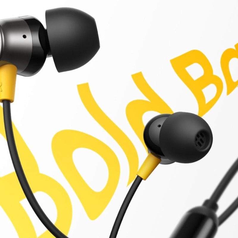 realme Buds 3 Wired Earphones with Mic (Black) | 9mm Dynamic Driver | 3.5mm Jack | Single Button Control | Braided Tangle-Free Cable | Model RMA2419