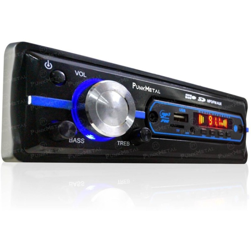 PunkMetal PM-2027-M Bluetooth/USB/SD/AUX/FM/MP3 Universal Car Stereo (Single Din)