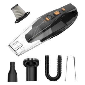 Portronics Mopcop Rechargeable Handheld Vacuum Cleaner for Home & Car, Washable HEPA Filter (Black) POR-2573
