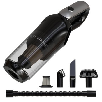 Portronics Mopcop 3, Rechargeable Handheld Vacuum Cleaner for Home & Car, Washable HEPA Filter (Black) POR-2837
