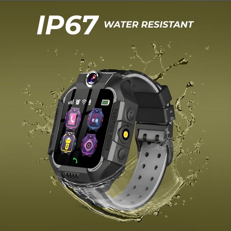 GameSir Kids Smartwatch for Boys & Girls, Men & Women, Sim Card Support, Location Tracker/GPS System Smart Watch-Black KIDS_WATCH_Q18_BLACK