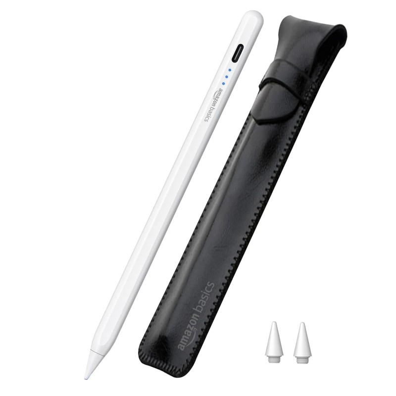 Amazon Basics Upgraded 2nd Gen Stylus Pen | Only for iPad 2018-2025 Air White AB23AIS01