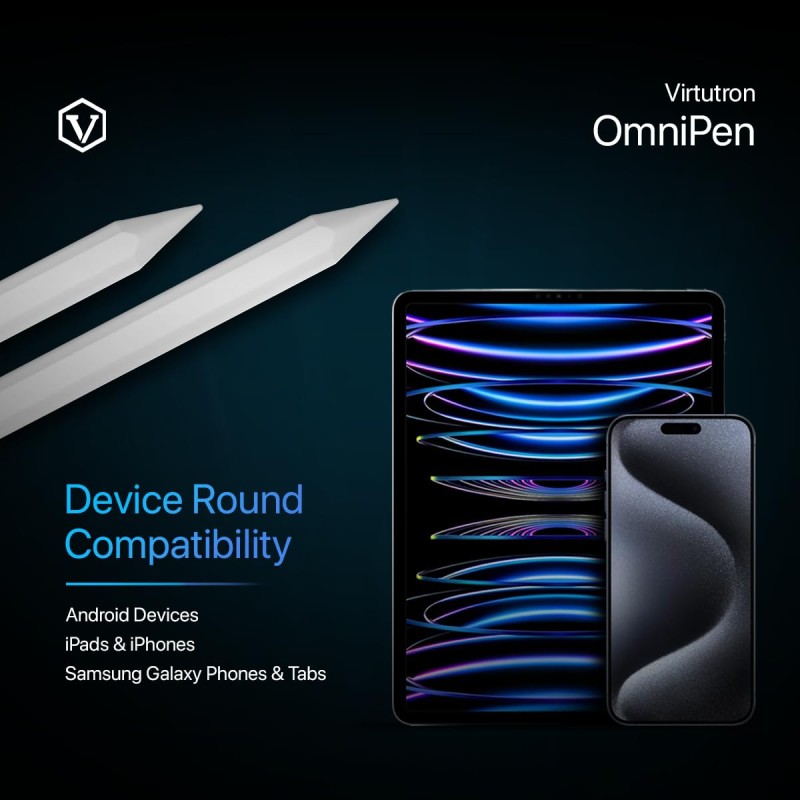 Virtutron Electronic Non-Bluetooth Universal Stylus Pen| High-Precision Digital Pencil| Compatible with iPhone, iPad, Samsung, Android, Tablet &