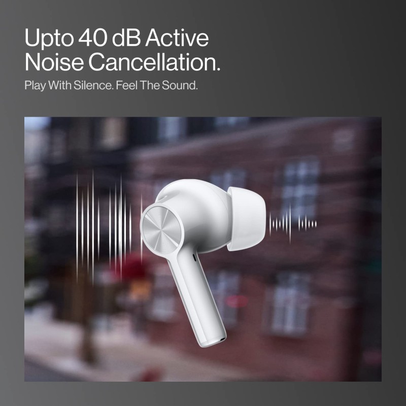 OnePlus Buds Z2 Bluetooth Truly Wireless in Ear Earbuds with mic, Active Noise Cancellation (Pearl White) E504A