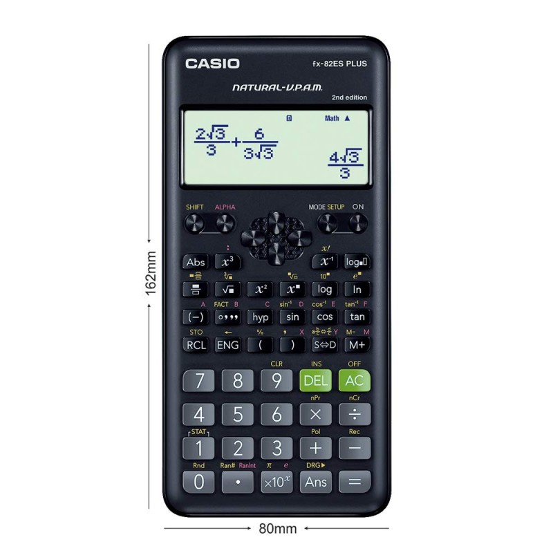 Casio FX-82ES Plus 2nd Edition - Non-Programmable Scientific Calculator, 252 Functions ‎FX-82ES PLUS-2nd Edition