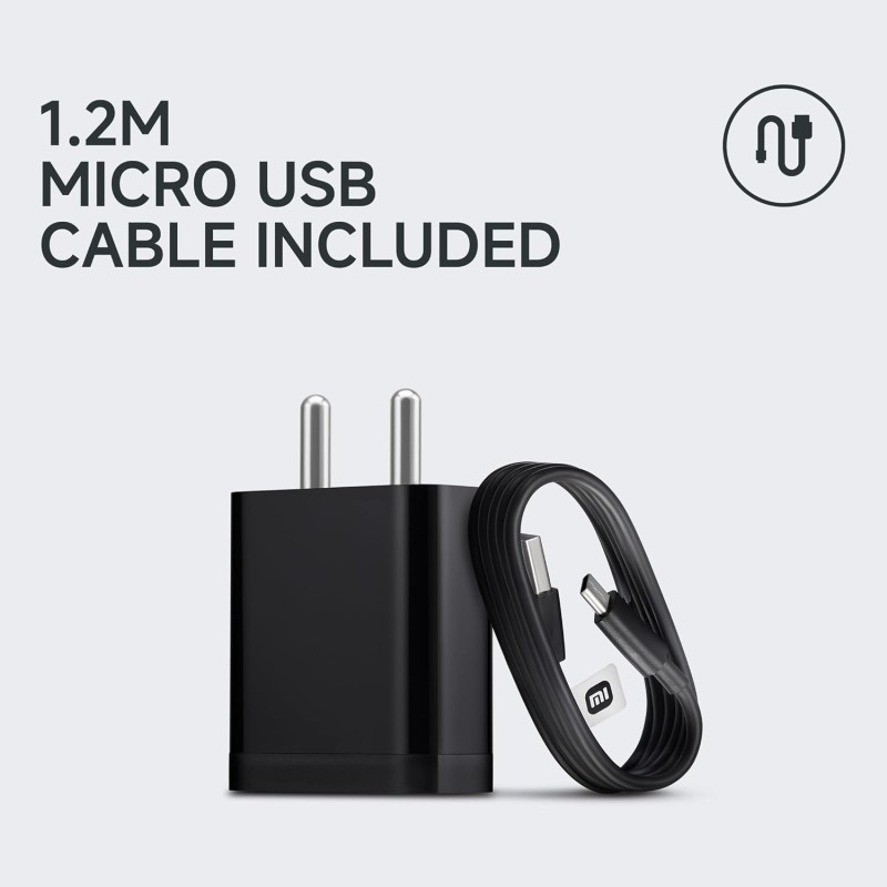 Mi Xiaomi 2A Fast Charger USB-A Power Adapter - Phone Wall Charger Compatible with Android - 10W Mobile Charging Block - Black