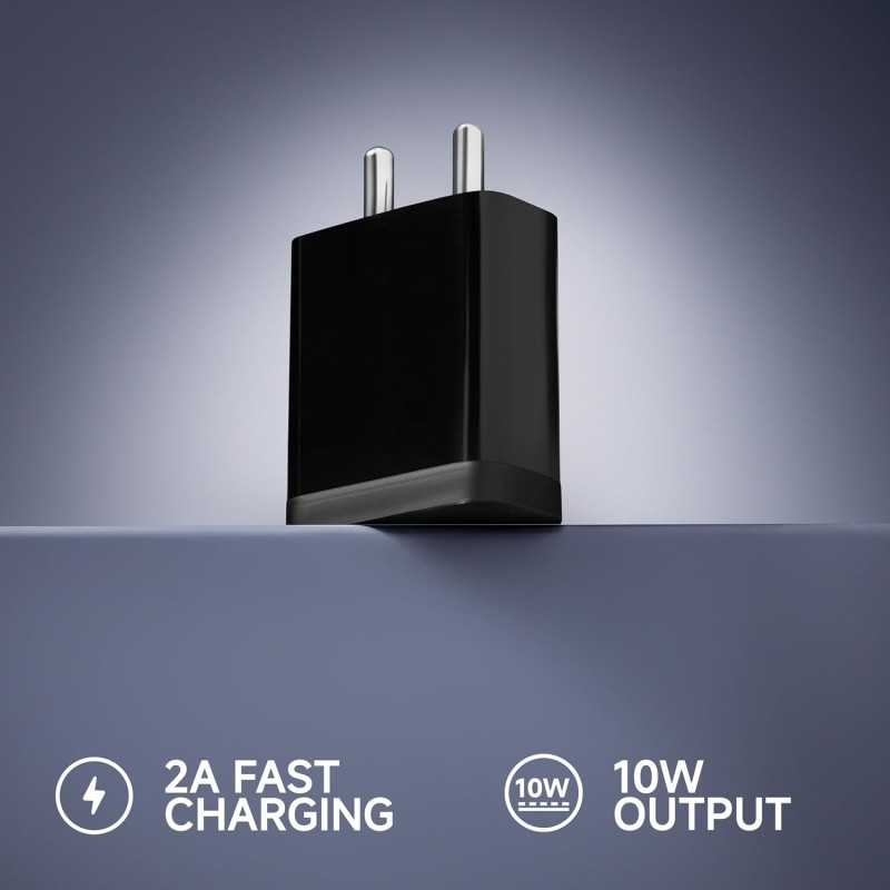 Mi Xiaomi 2A Fast Charger USB-A Power Adapter - Phone Wall Charger Compatible with Android - 10W Mobile Charging Block - Black