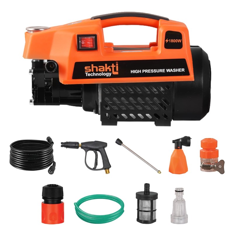 Shakti Technology S3 High Pressure Car Washer Machine 1800 Watts and Pressure 120 Bar for Cleaning Car, Bike & Home