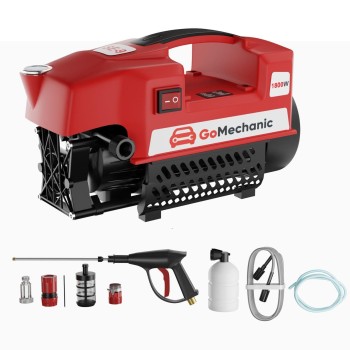 GoMechanic High Pressure Washer | Portable Car Washer Machine | 1800 Watts Motor, 120 Bars & 6.5L/Min Flow Rate Red LHPW20