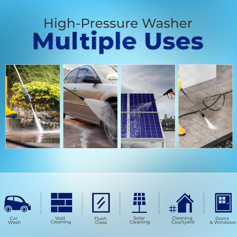 Woscher AquaWash+ Car Washer, Adjustable High Pressure Gun, Washing Pump for Car, Bike and Home Use Cleaning 280