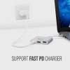 Quantum 3-in-1 USB Type C to Hdmi 4K Adapter, USB 3.0, USB C, Aluminium USB C Hub, High Speed Qhm7622 (Silver)