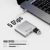 Quantum 3-in-1 USB Type C to Hdmi 4K Adapter, USB 3.0, USB C, Aluminium USB C Hub, High Speed Qhm7622 (Silver)