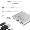 Quantum 3-in-1 USB Type C to Hdmi 4K Adapter, USB 3.0, USB C, Aluminium USB C Hub, High Speed Qhm7622 (Silver)