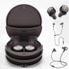 Motorola Tech3 3-in-1 Smart True Wireless Headphones - Cordless Earbuds, Sport Wire, Audio Mocha-Bronze SH055BR