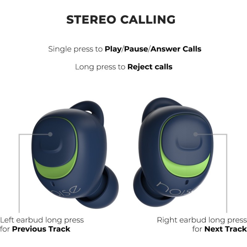 Noise Shots X5 Charge Truly Wireless Bluetooth Earbuds Earphones with Charging Case - Blue AUD-HDPHN-SHOTSX5-STD-BLKRED