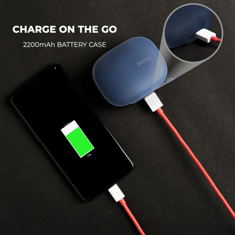 Noise Shots X5 Charge Truly Wireless Bluetooth Earbuds Earphones with Charging Case - Blue AUD-HDPHN-SHOTSX5-STD-BLKRED
