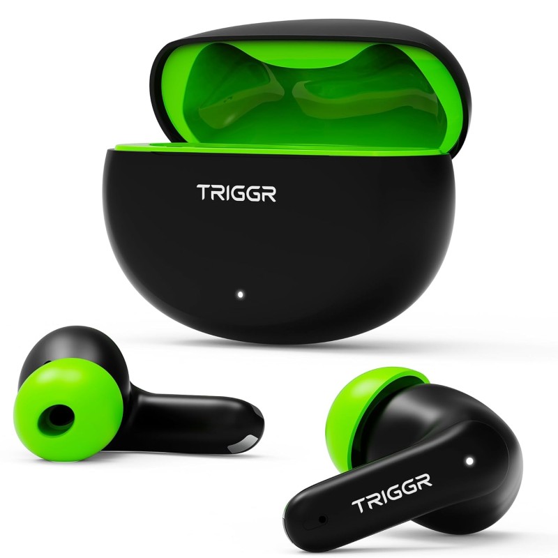 TRIGGR Ultrabuds N3 with Crisp Calling, 50H Playtime, 13mm Drivers, BassXpand Bluetooth (Black Mantis, in The Ear) TGC04-TUN3TWN05ST-BM