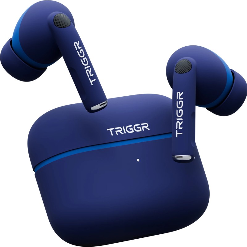 TRIGGR Ultrabuds N4 with Premium Finish, Rubber Grip Design, 40H Battery, 13 mm Drivers Bluetooth Headset