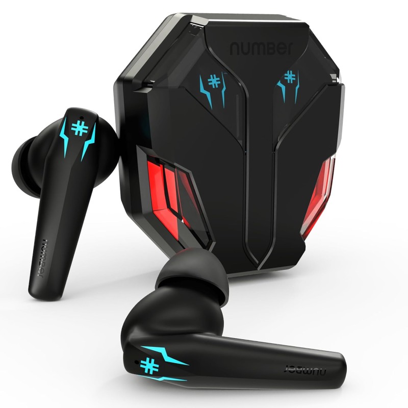 Number Super Buds Pro GT99 Truly Wireless in Ear Earbuds with 50 Hours Playtime, 35ms Ultra Low Latency (Glass Black)