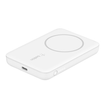 Belkin Quick Charge Magnetic Wireless Power Bank 2500mAh for iPhone (BPD002BTWH, White, Sleek Design)