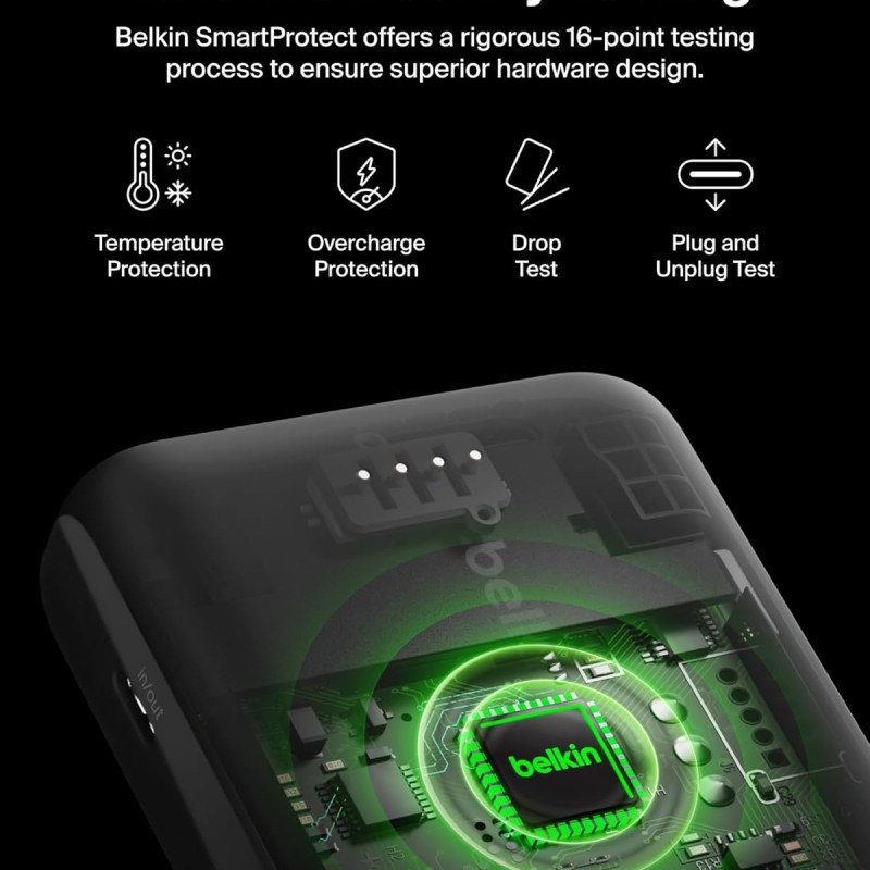 Belkin Quick Charge Magnetic Wireless Power Bank 2500mAh for iPhone (BPD002BTWH, White, Sleek Design)
