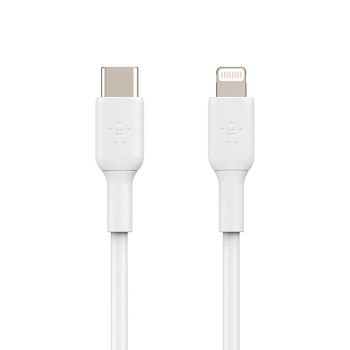 Belkin Certified PVC Lightning To USB-C To USB-C (Type C) Charge Cable, USB Cable, 3.3 Feet / 1M For Smartphone, White CAA003bt1MWH