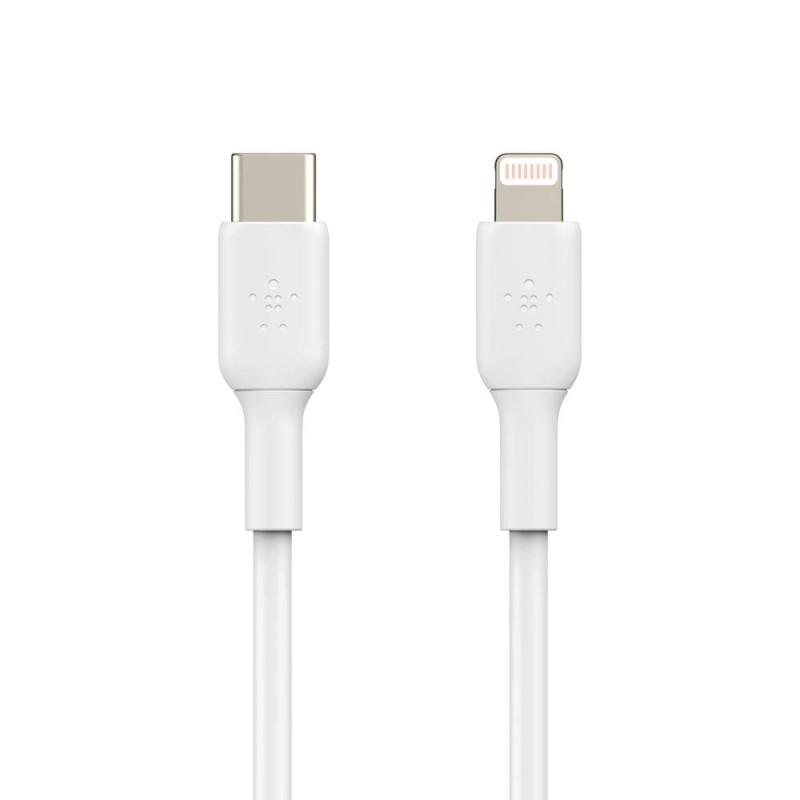 Belkin Certified PVC Lightning To USB-C To USB-C (Type C) Charge Cable, USB Cable, 3.3 Feet / 1M For Smartphone, White CAA003bt1MWH