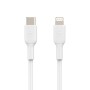 Belkin Certified PVC Lightning To USB-C To USB-C (Type C) Charge Cable, USB Cable, 3.3 Feet / 1M For Smartphone, White CAA003bt1MWH