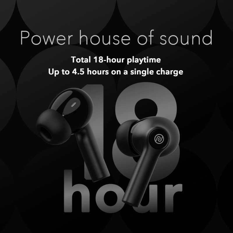 Noise Buds Smart Truly Wireless in Ear Earbuds with 18H Playtime,10mm Driver, Full Touch Control (Jet Black) AUD-HDPHN-BUDSSMART-BLK