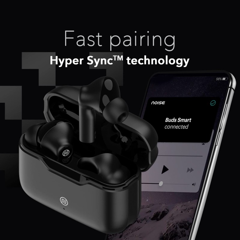 Noise Buds Smart Truly Wireless in Ear Earbuds with 18H Playtime,10mm Driver, Full Touch Control (Jet Black) AUD-HDPHN-BUDSSMART-BLK