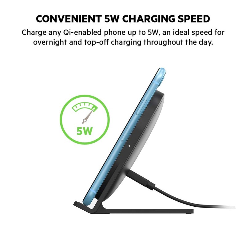 Belkin Boost Up Qi (5W) Wireless Charger Pad Compatible with iPhone 12, 12 Pro, 12 Pro Max Black F7U070btBLK