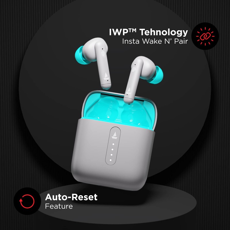boAt Airdopes 148, Low Latency, ENx Tech, 42HRS Battery, Fast Charge, IWP, IPX4, Bluetooth Earbuds (Cider Cyan)