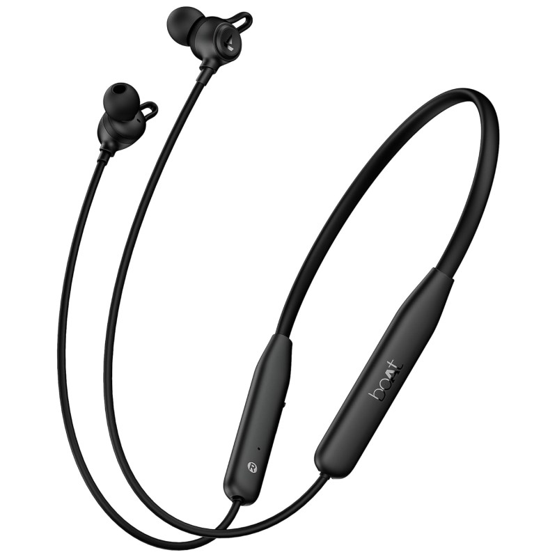 Boat Rockerz 200, 40H Battery, Signature Sound, ENx Tech, Dual Pairing, 60 ms Low Latency (Active Black) PA0023