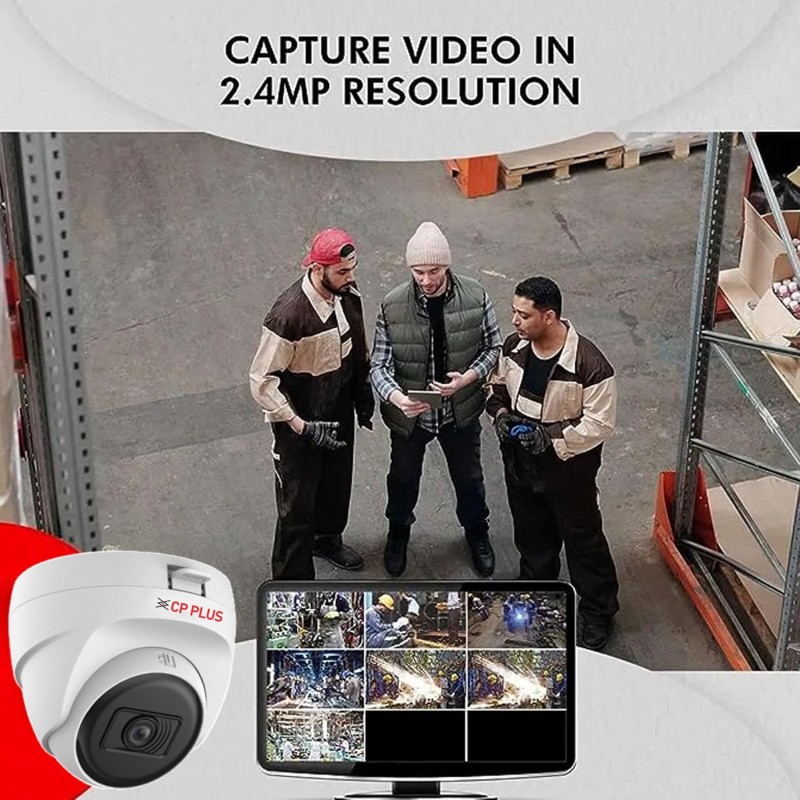 CP PLUS 2.4MP Full HD IP Indoor Wired Dome Camera CP-URC-DC24PL3 Compatible with DVR only White