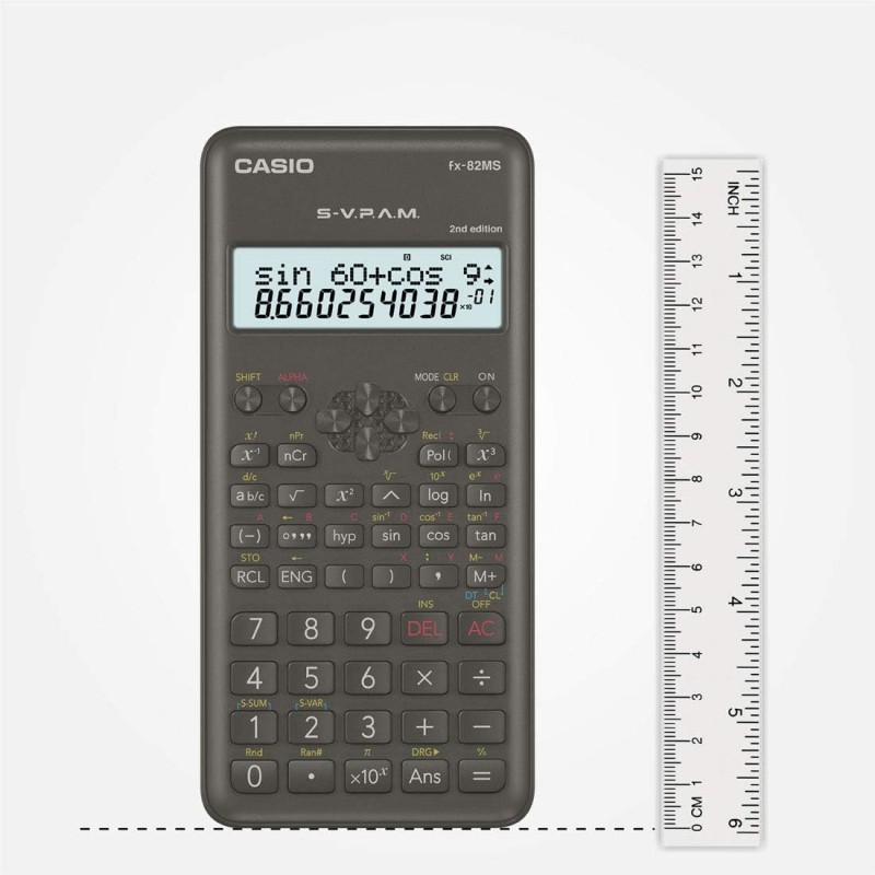 Casio FX-82MS 2nd Gen Non-Programmable Scientific Calculator, 240 Functions and 2-line Display ‎C74