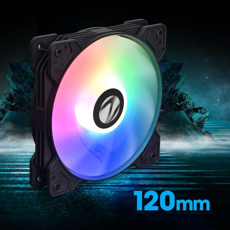 ZEBRONICS ZEB-PGF150 120mm Premium Chassis fan with 43.5CFM Airflow, Multicolor LED