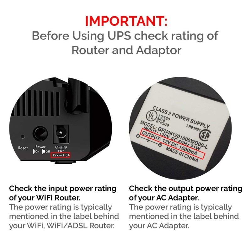 INSTAPLAY WiFi Router UPS uniterrupted Power Backup for 12V/2A WiFi Router Designed by IIT Alumni T-RUPS-3S-02
