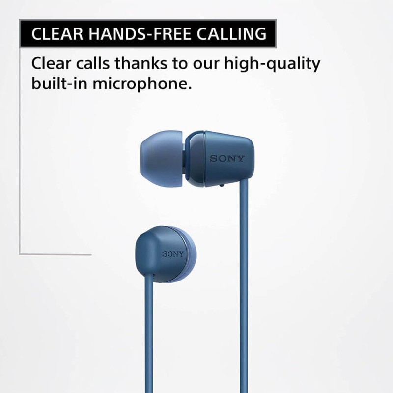 Sony WI-C100 Wireless Headphones with Customizable Equalizer for Deep Bass & 25 Hrs Battery (White)